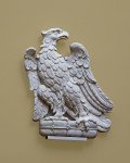 Aquila di Calimala in riposo con becco a destra