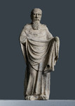Apostolo barbato con mani sollevate