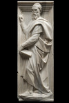 Figura maschile dal recinto del coro della Cattedrale (barbato, con libro e indice alzato)