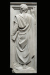 Figura maschile dal recinto del coro della Cattedrale (di spalle, con destra alzata e libro)