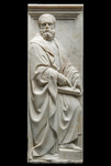 Figura maschile dal recinto del coro della Cattedrale (barbato, indicante un libro)