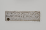 Lapide tombale di Antonio Di Giuliano Banchini recante la data 1396