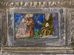 Placchetta del reliquiario di San Girolamo: i mercanti chiedono perdono al santo