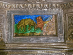 Placchetta del reliquiario di San Girolamo: il leone porta l'asino al pascolo