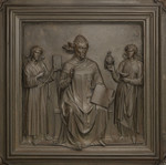 Formella della Porta della Sagrestia delle Messe San Gregorio Magno tra due angeli