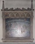 Cornice architettonica neogotica del dipinto Dante e i tre regni
