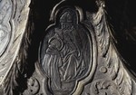 Placchetta del reliquiario di San Girolamo: il santo è istruito da san Gregorio Nazianzeno