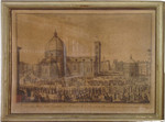 Il Duomo e il Battistero con la processione del Corpus Domini