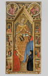 Santa Caterina d'Alessandria con scene della sua vita e ritratti di donatori in preghiera