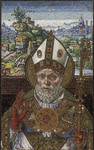 Mosaico San Zanobi vescovo benedicente