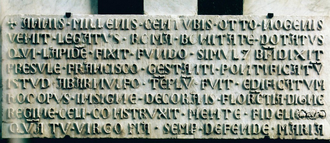 Lapide commemorativa della fondazione della Cattedrale