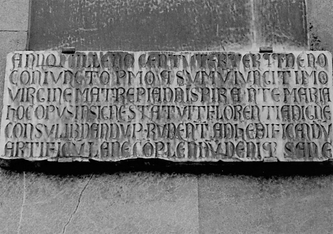  Lapide commemorativa del patronato dell'Arte della Lana